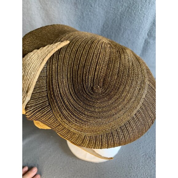 Norman Durand Ladies Brown Metallic Hat Sz 22 Vintage - Picture 8 of 16